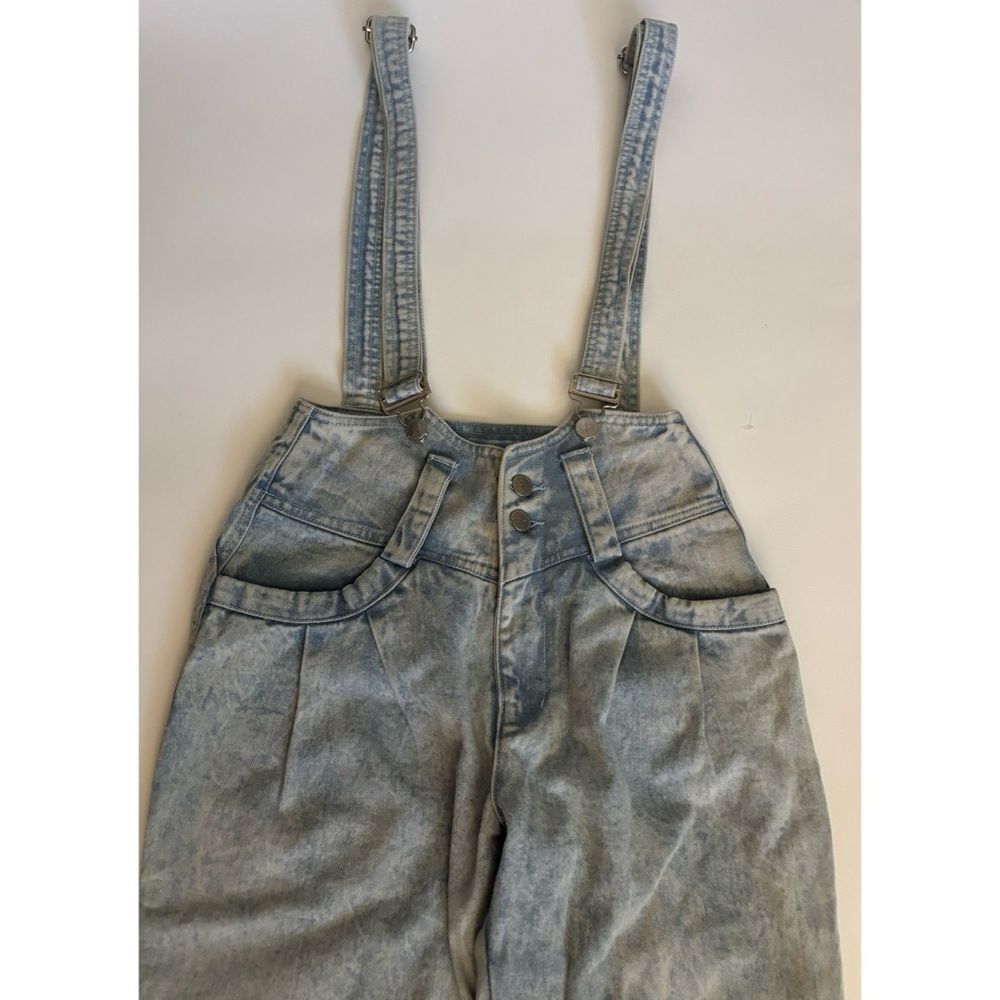 1980’s Tacoola Santi Light Wash High-Waist Denim Overalls Size S ~Excellent - Picture 5 of 11